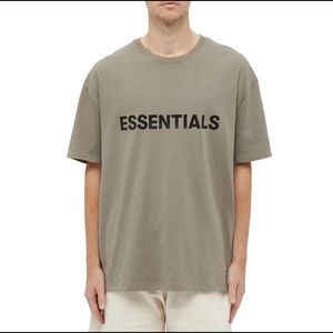 Fear of God Essentials Logo Tee in Olive (Size XXL)